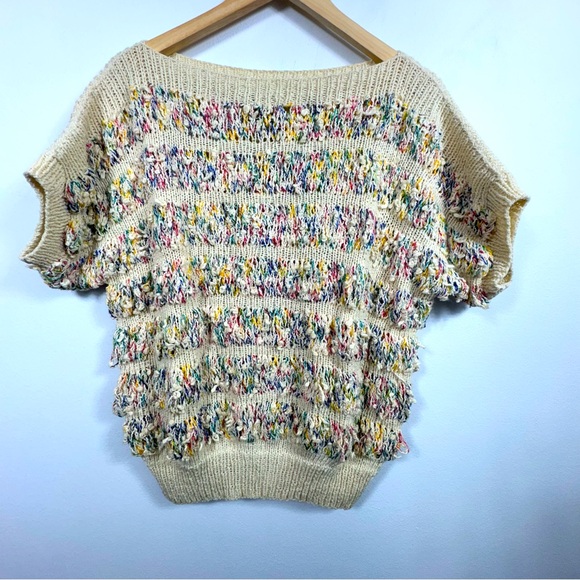 Anthropologie Rainbow Weave Dian Sleeve Sweater Size Medium - Picture 2 of 6